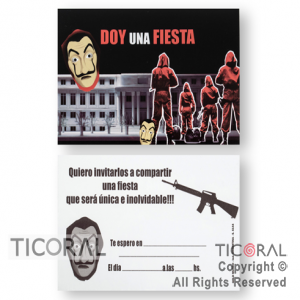 INVITACION TODA OCASION ART 6144 LA CASA DE PAPEL 6 x 10